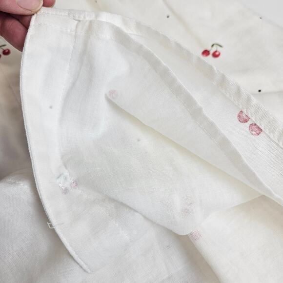 Apana Midi White Dress Cherries Pockets Large - Picture 11 of 11